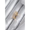 Pirinç Gold Renk Zirkon Taşlı Kadın Yüzük