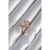 Pirinç Gold Renk Zirkon Taşlı Kalp Charm Model Kadın Yüzük