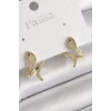 Pirinç Gold Renk Zirkon Taşlı Yılan Model Kadın Küpe