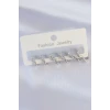 Pirinç Gümüş Renk Kalp Model Küpe Seti