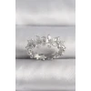 Pirinç Gümüş Renk Zirkon Taşlı Çiçek Model VIP Seri Kadın Yüzük
