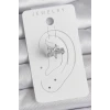 Pirinç Gümüş Renk Zirkon Taşlı Yıldız Model Kadın Kıkırdak Küpe
