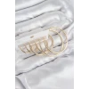 Pirinç Halka Model Gold Renk Kadın Set Küpe