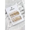 Pirinç Karışık Halka Model Gold Renk 6 Çift Kadın Küpe Set