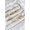 Pirinç Sarmal Ve Yıldız Model Gold Renk Kadın Yüzük Kombin Set