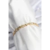 Pirinç VIP Seri Gold Renk Zincir Model Kalpli Zirkon Taşlı Kadın Bileklik