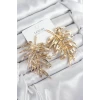 Pirinç Yaprak Model Gold Renk Kadın Küpe
