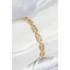 Pirinç Zirkon Taşlı Messika Model Gold Renk VIP Seri Kadın Bileklik