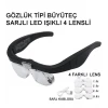 Şarjlı Gözlük Büyüteç  4 Farklı Lens 11537dc
