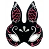 Siyah Renk Kırmızı Beyaz Simli Siyah Süet Kaplama Tavşan Maskesi 18x16 Cm