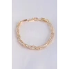 Vip Seri Pirinç Zirkon Taşlı Gold Renk Sarmal Model Bileklik