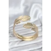 Yaprak Model Gold Renk Kadın Bileklik