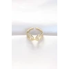 Zirkon Taşlı Gold Renk Ayarlanabilir Yüzük