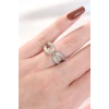 Zirkon Taşlı Silver Renk Ayarlanabilir Yüzük