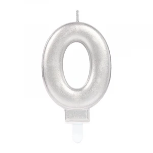 0 Rakam Mum Gümüş Renk