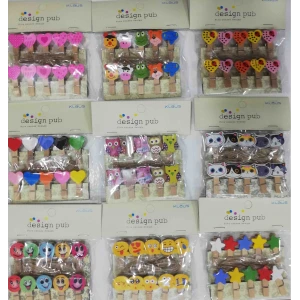 10lu Şekilli Ahşap Mandallar 3.5cm (10lu Set-10 Paket)