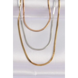 316L Çelik 3 Renkli İtalyan Zincir Çoklu Kolye