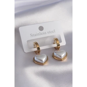 316L Çelik Gold Renk Kalp Model Kadın Küpe