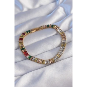 316L Çelik Gold Renk Renkli Su Yolu Tasarımlı Bileklik