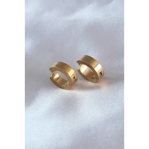 316L Çelik Gold Renk Sıkıştırmalı Erkek Küpe