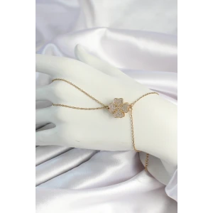 316L Çelik Gold Renk Zincirli Dönen Yonca Figürlü Şahmeran