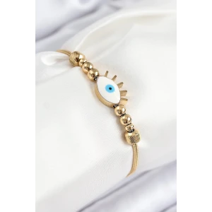 316L Çelik Göz Charm Model Gold Renk Kadın Bileklik