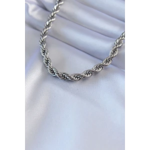 316L Çelik Gümüş Renk Burgu Model 45 cm Kadın Kolye