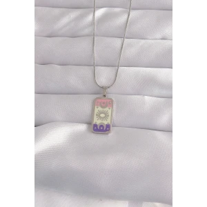 316L Çelik Gümüş Renk Karışık Mineli Ay Figür Tarot Kolye