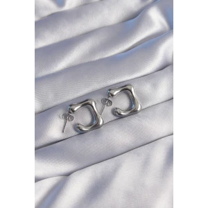 316L Çelik Gümüş Renk Minimal Bubble Küpe