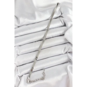 316L Çelik Gümüş Renk Yassı Zincir Model Kadın Bileklik