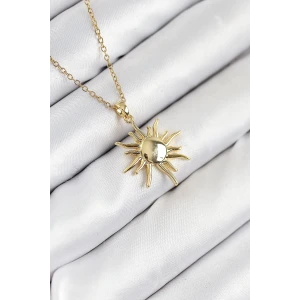 316L Çelik Güneş Model Gold Renk Kadın Kolye