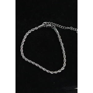 316L Çelik Halat Model Gümüş Renk Erkek Bileklik