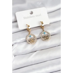 316L Çelik Halka Kelebek Kadın Küpe