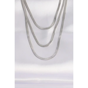 316L Çelik İtalyan Zincir Gümüş Renk Çoklu Kolye