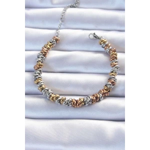 316L Çelik Karışık Renkli İç İçi Geçmeli Bombeli Bileklik