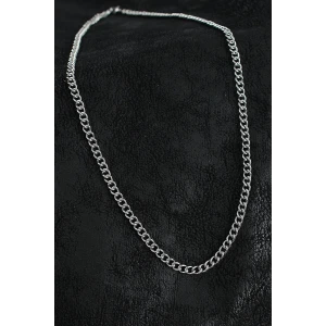 316L Çelik Klasik Oval Zincir Model Gümüş Renk Erkek Kolye