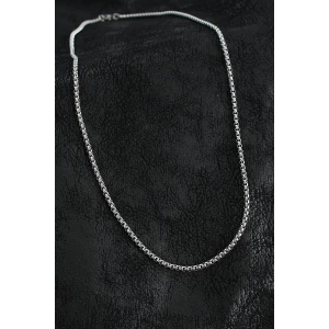 316L Çelik Örme Zincir Model Gümüş Renk Erkek Kolye