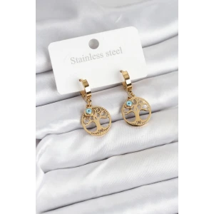 316L Çelik Yaşam Ağacı Model Kadın Küpe