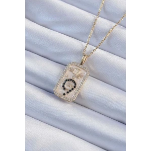 316L Çelik Zincir Altın Renk Zirkon Taşlı Minimal Papatya Figürlü Tarot Kolye