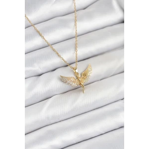 316L Çelik Zincir Gold Renk Melek Model Kadın Kolye