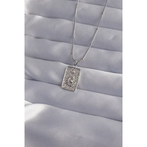 316L Çelik Zincir Gümüş Renk Lazer İşlemeli Göz Figür Tarot Kolye