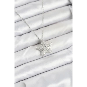 316L Çelik Zincir Gümüş Renk Yıldız Model Kadın Kolye