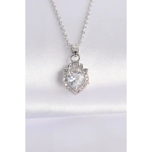 316L Çelik Zincir Gümüş Renk Zirkon Taşlı Rapunzel Kolye