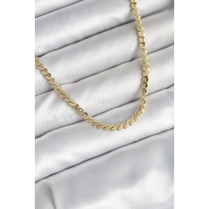 60 cm Gold Renk Pirinç Yassı Zincir Model Kadın Kolye