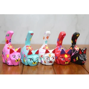 Ahşap 5li Kedi Seti Polos:11