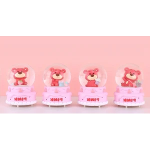 Ayıcıklı Işıklı Kar Küresi 7 Cm Alk3102