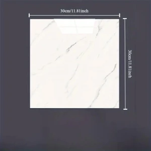 Beyaz Mermer Desenli Alüminyum Plastik Duvar Sticker (30*30)