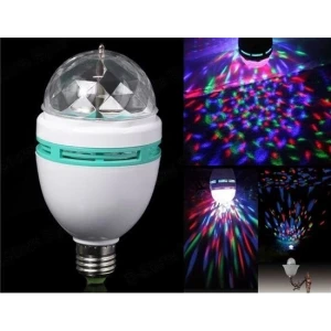 Döner Başlıklı Renkli Disko Ampul Priz Aparatı Hediyeli