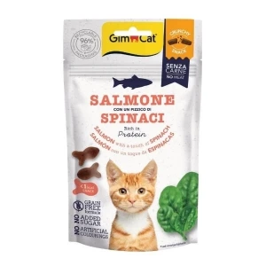 Gimcat Crunchy Snacks Somonlu ve Ispanaklı Tahılsız Kedi Ödül Maması 50 Gr