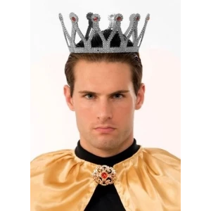 Gümüş Renk Çocuk Ve Yetişkin Uyumlu Kral Tacı